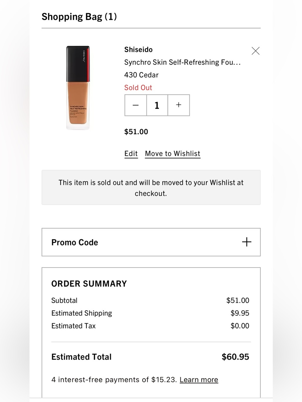 Brand NEW Shiseido Synchro Skin Self-Refreshing Foundation - Cedar spf 30 - Picture 7 of 7